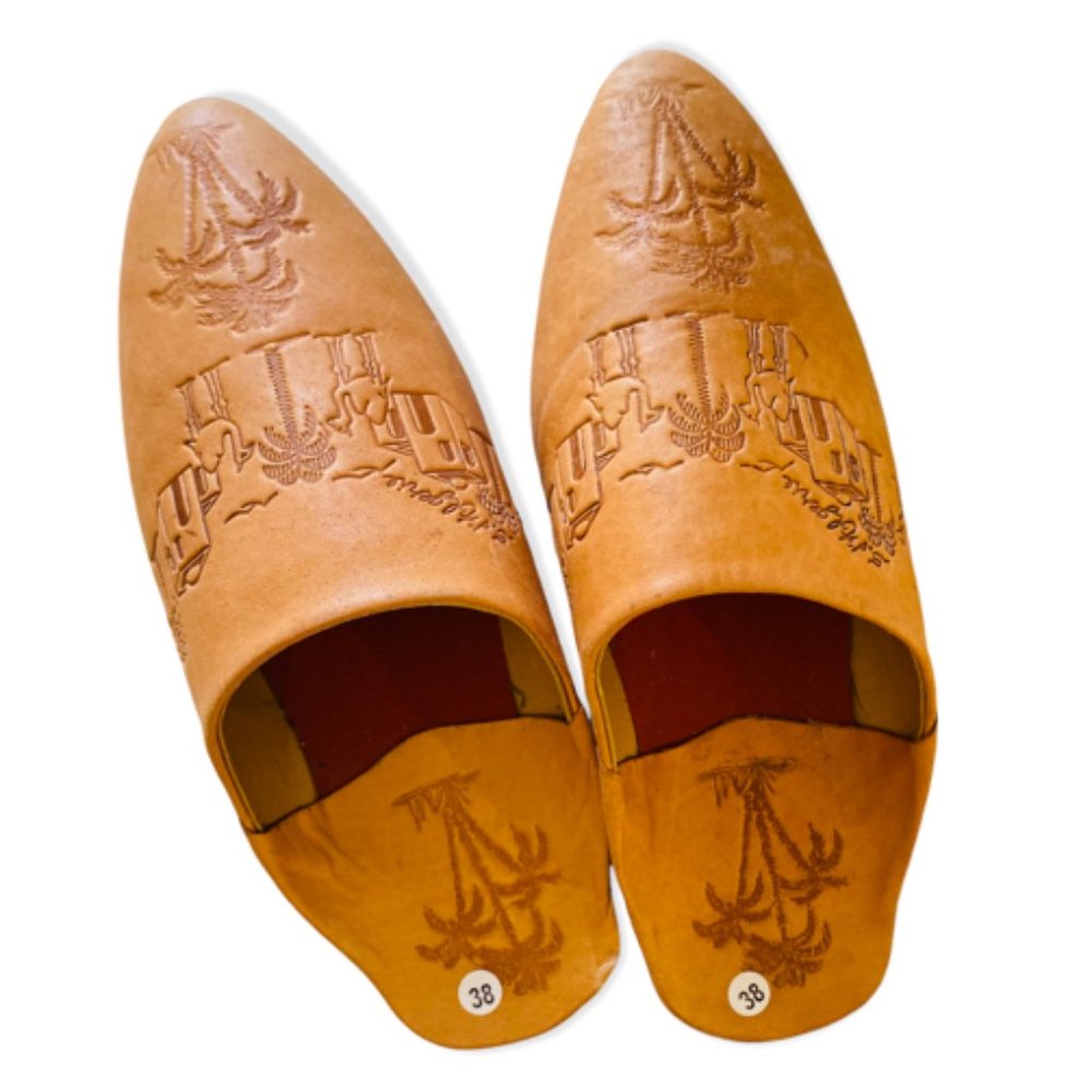 Algerian/Morocan Babouche leather slipper/slides (38)